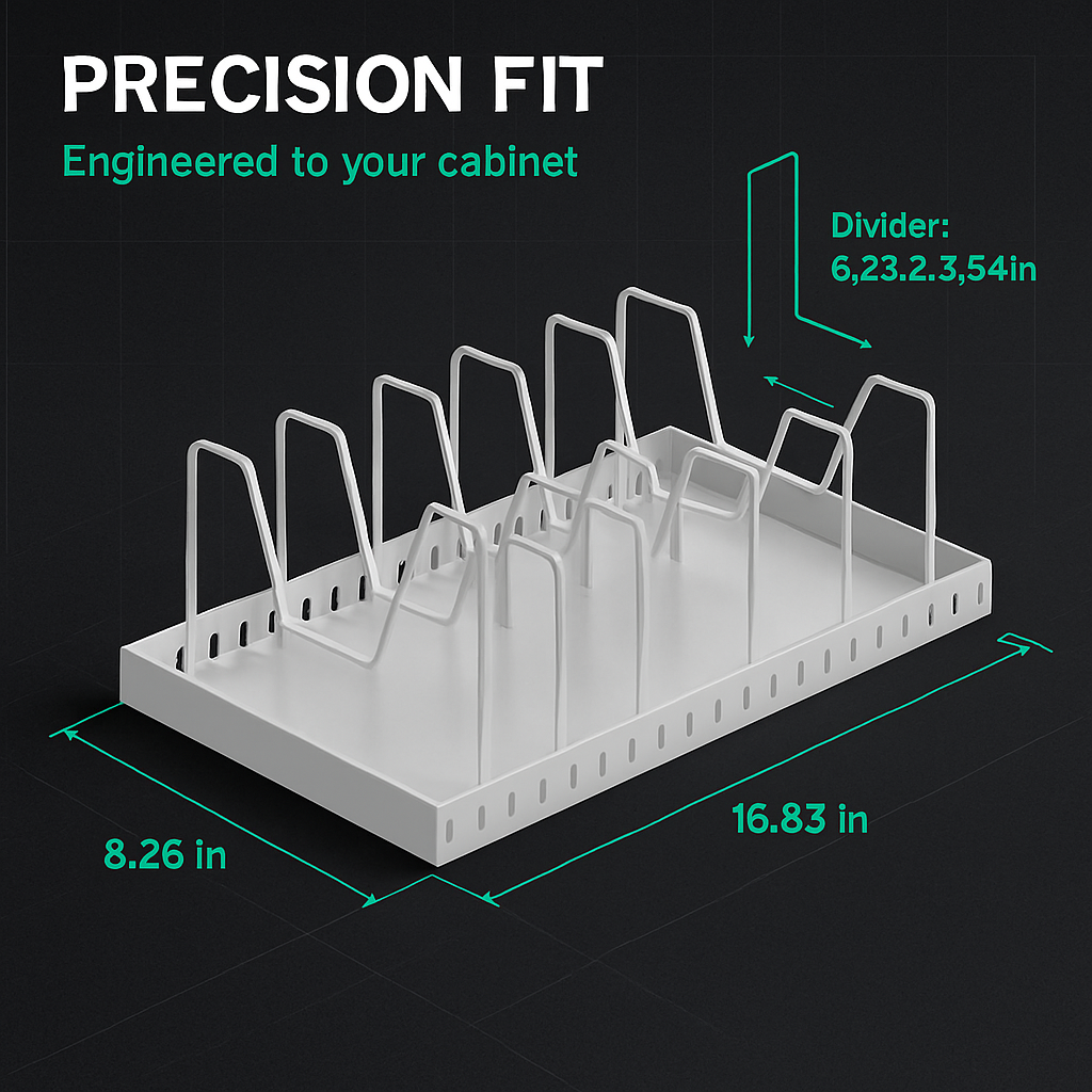 Pots and Pans Organizer with Adjustable Dividers
