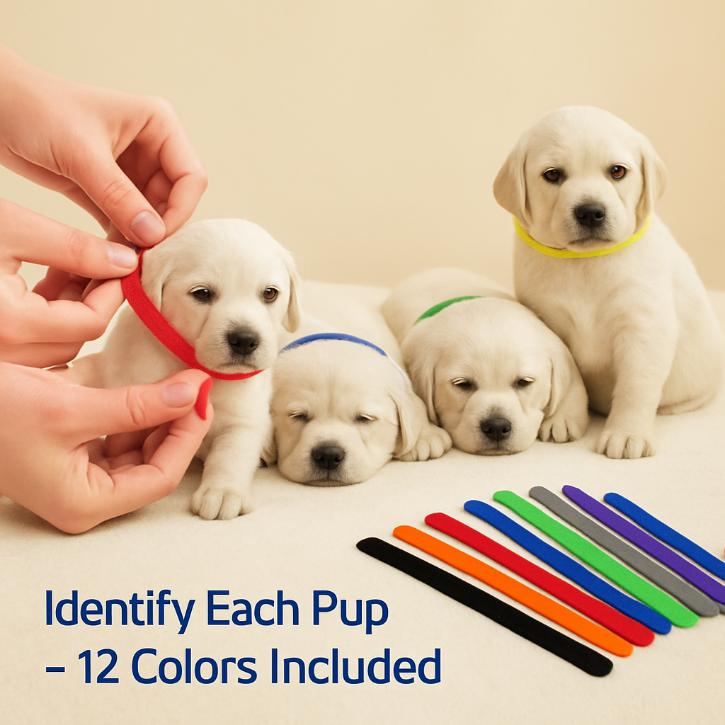 Whelping Puppy ID Collars for Quick, Clear Identification