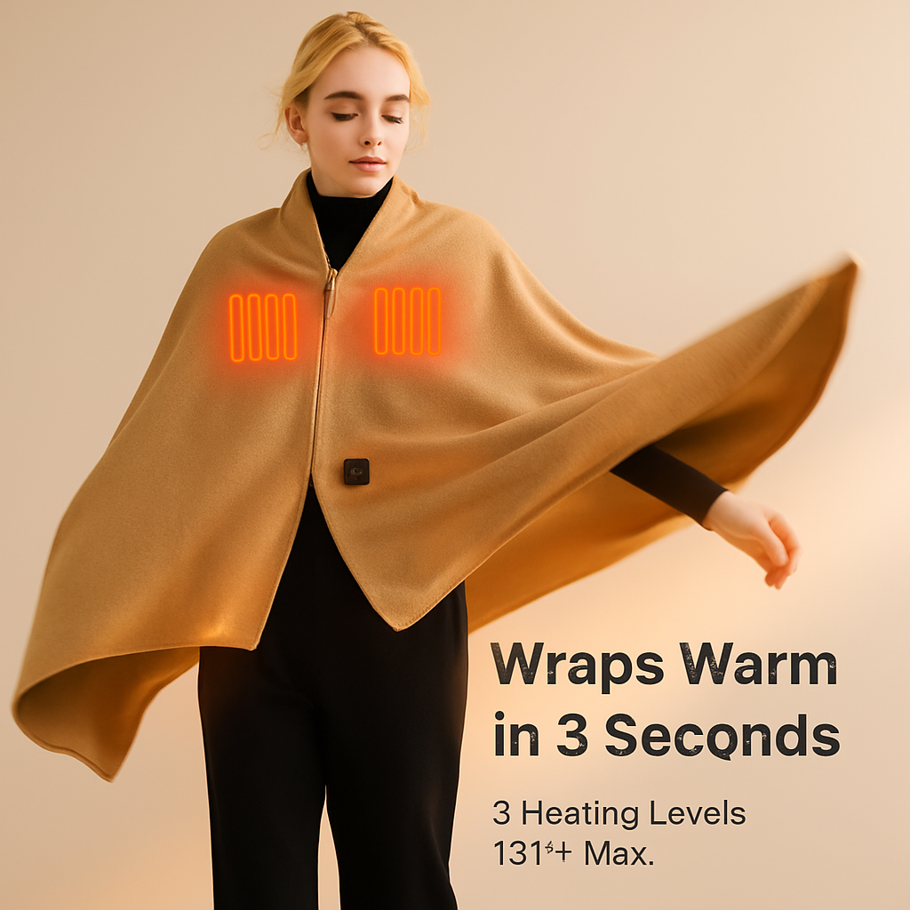 Chal califactor USB de 77x24 pulgadas, manta térmica portátil, cobija eléctrica con cremallera, 3 niveles de calor, lavable a máquina para interiores y exteriores