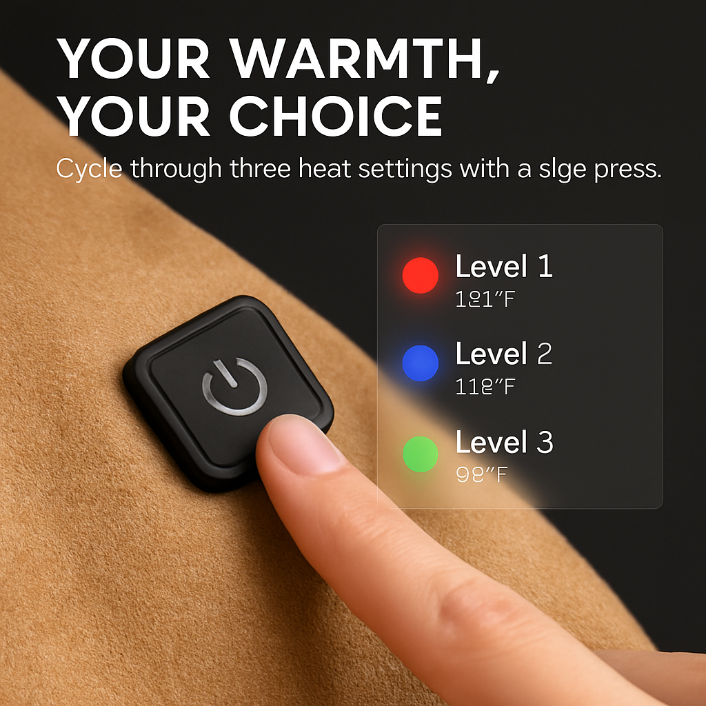 Chal califactor USB de 77x24 pulgadas, manta térmica portátil, cobija eléctrica con cremallera, 3 niveles de calor, lavable a máquina para interiores y exteriores