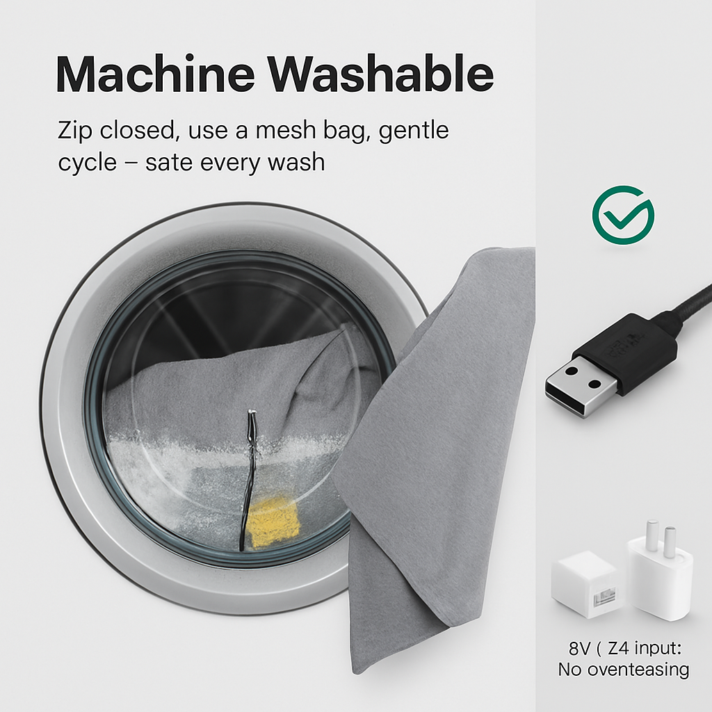 Chal califactor USB de 77x24 pulgadas, manta térmica portátil, cobija eléctrica con cremallera, 3 niveles de calor, lavable a máquina para interiores y exteriores