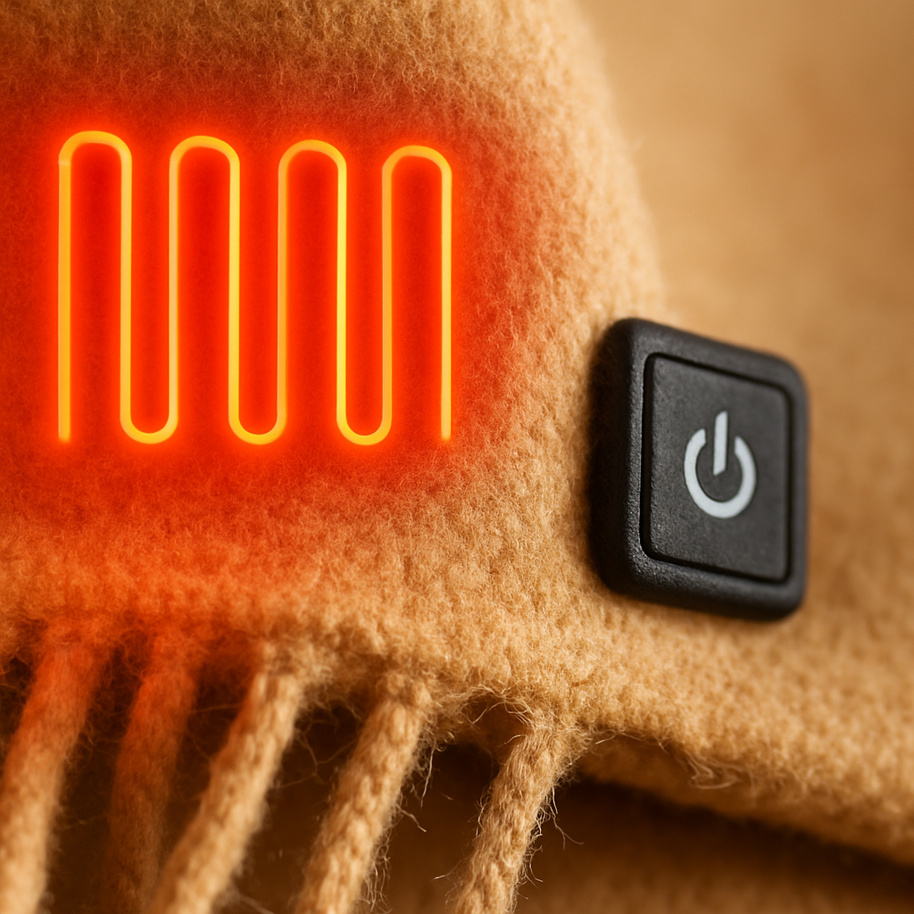 Chal califactor USB de 77x24 pulgadas, manta térmica portátil, cobija eléctrica con cremallera, 3 niveles de calor, lavable a máquina para interiores y exteriores