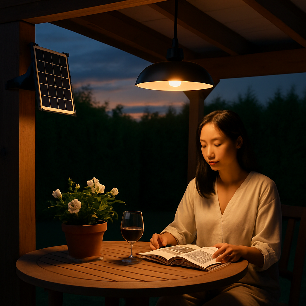 Solar Shed Light with Separate Panel for Indoor/Outdoor Use