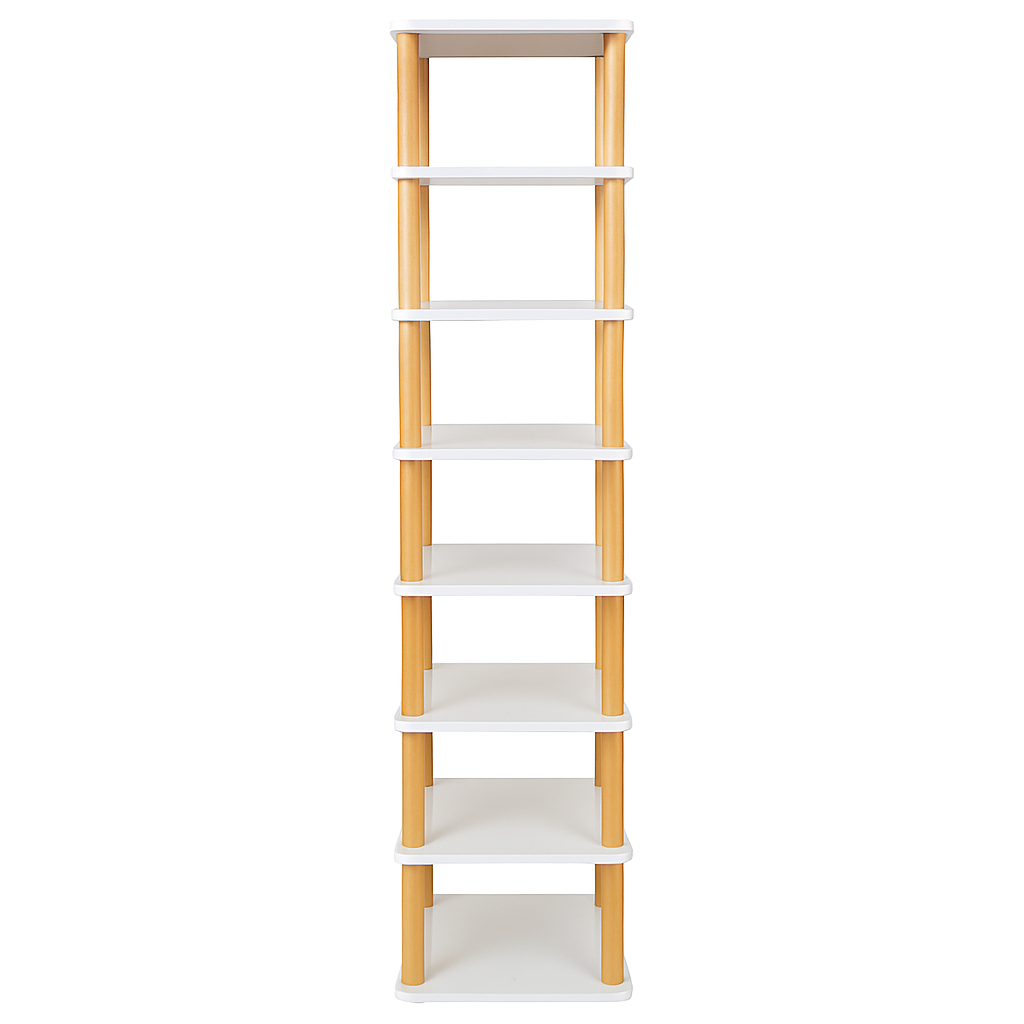 8-Tier Entryway Wooden Shoe Rack: Vertical Organizer