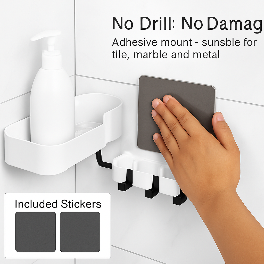 Rotatable Corner Caddy Shelf for Bathroom & Kitchen