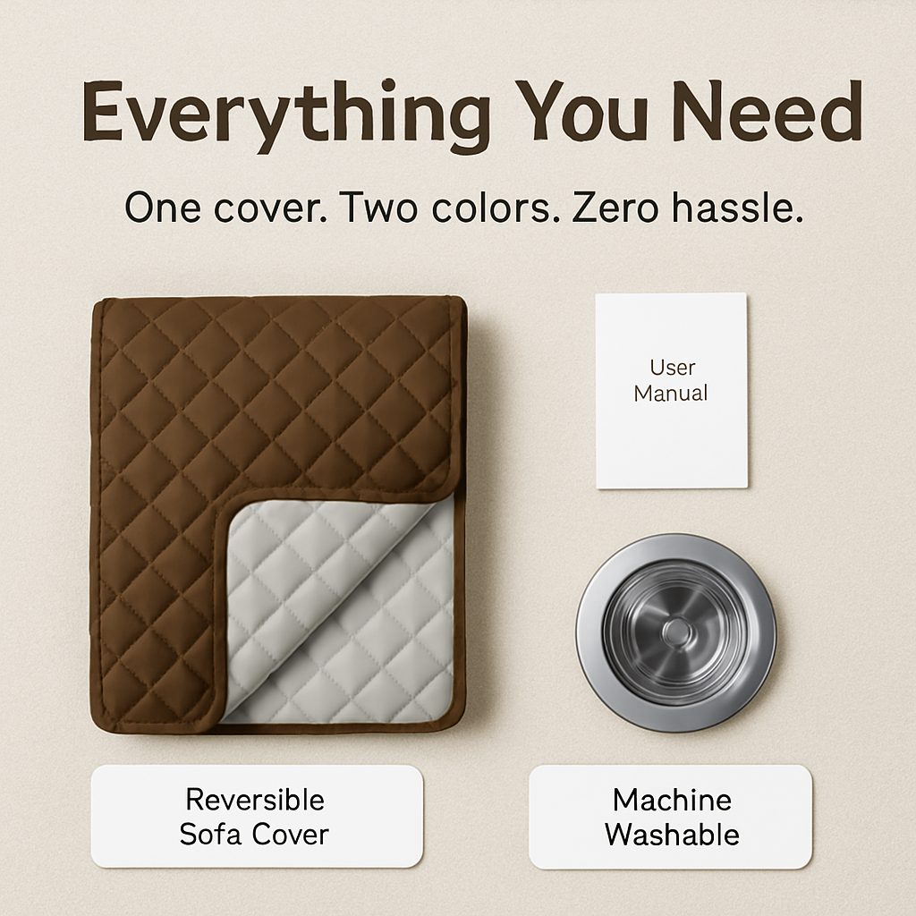 Funda reversible para sillón, sofá de dos plazas y sofá