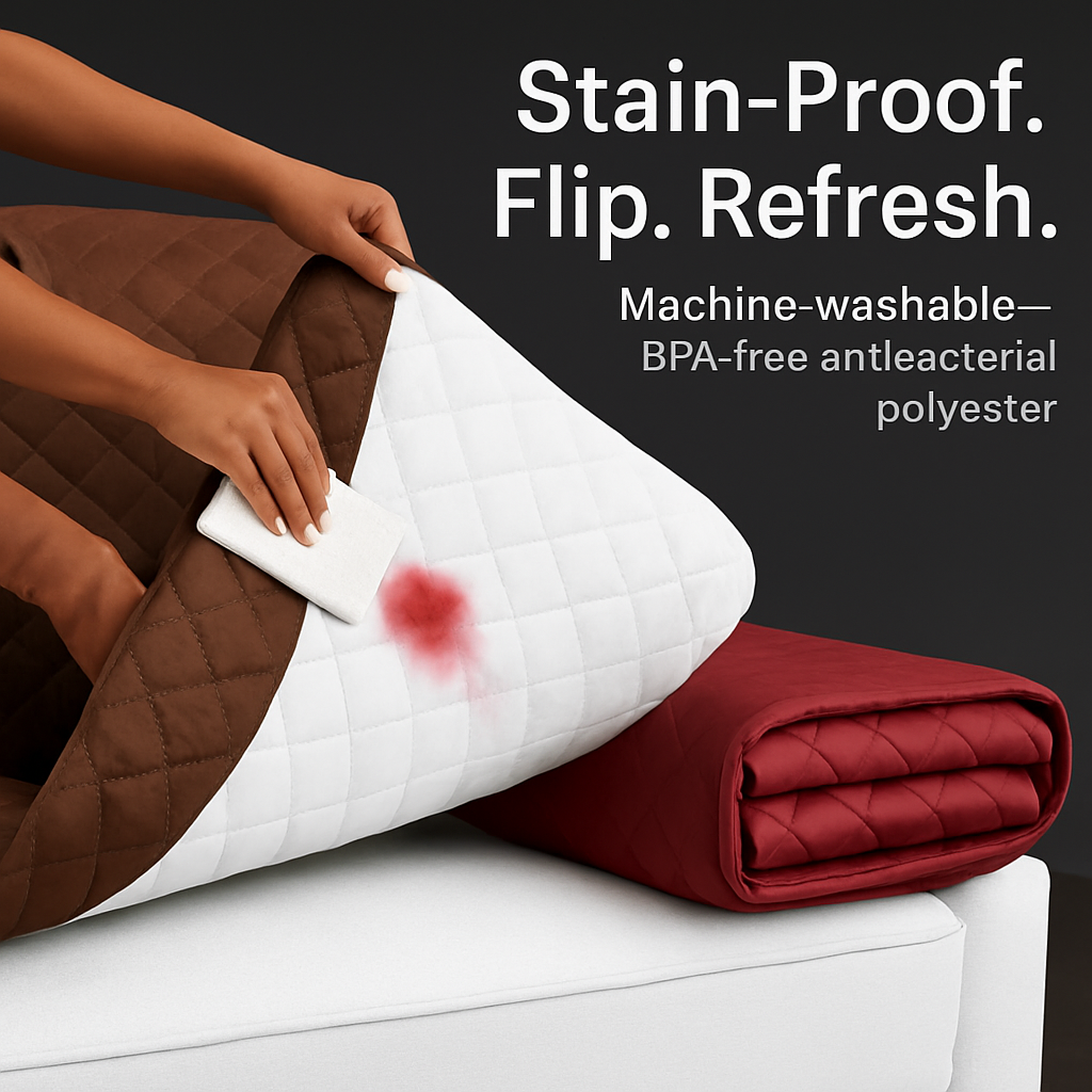 Funda reversible para sillón, sofá de dos plazas y sofá