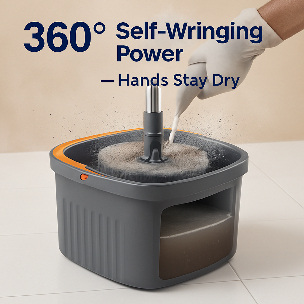 Spin Mop and Bucket System for Home Cleaning