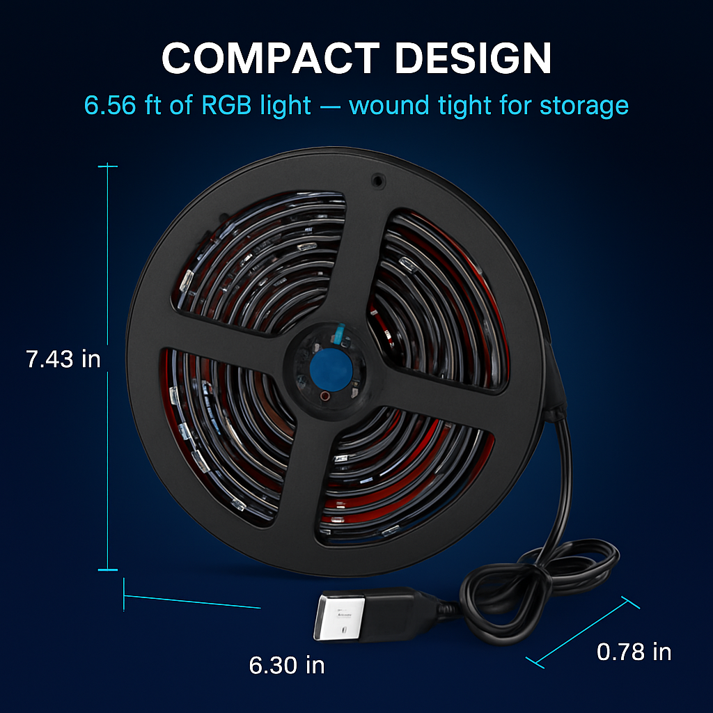 Tira de luz LED RGB USB para retroiluminación de monitor de TV