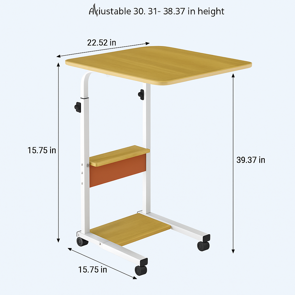 C Side Table 3-Tier Laptop Desk for Small Spaces