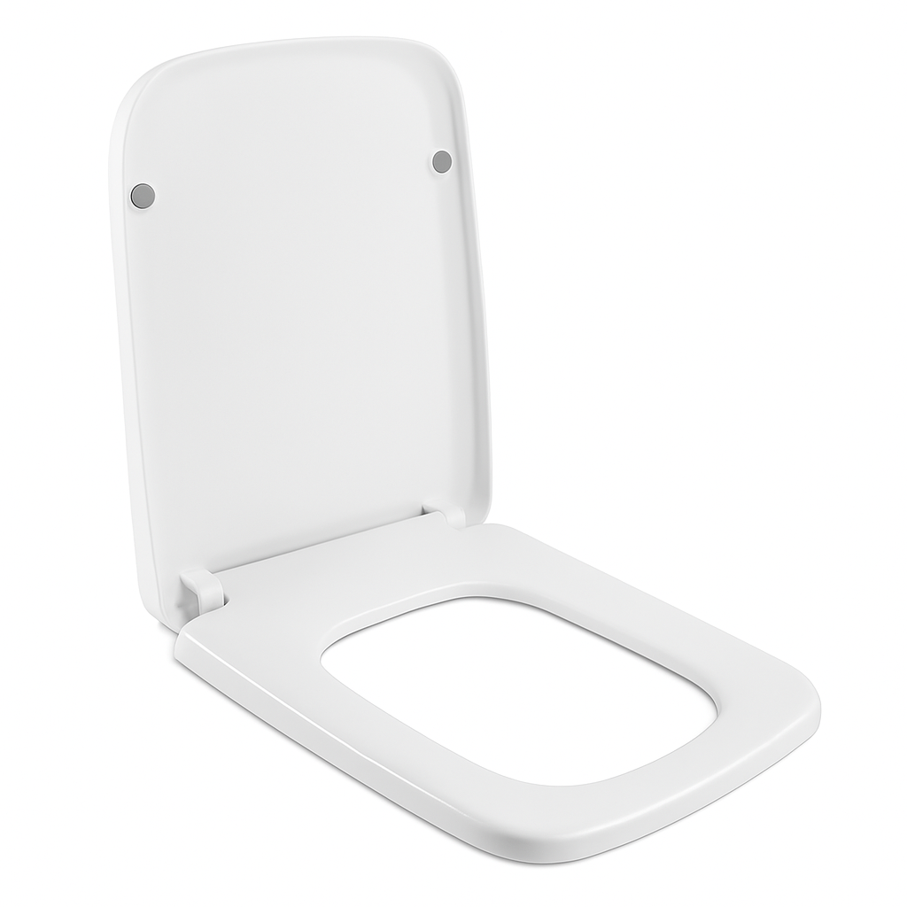 Asiento de inodoro cuadrado con topes antideslizantes Grip-Tight