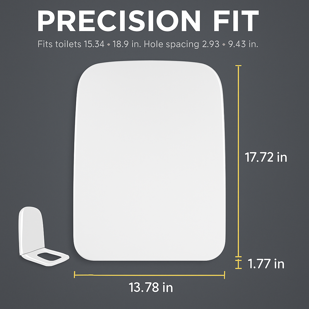 Asiento de inodoro cuadrado con topes antideslizantes Grip-Tight
