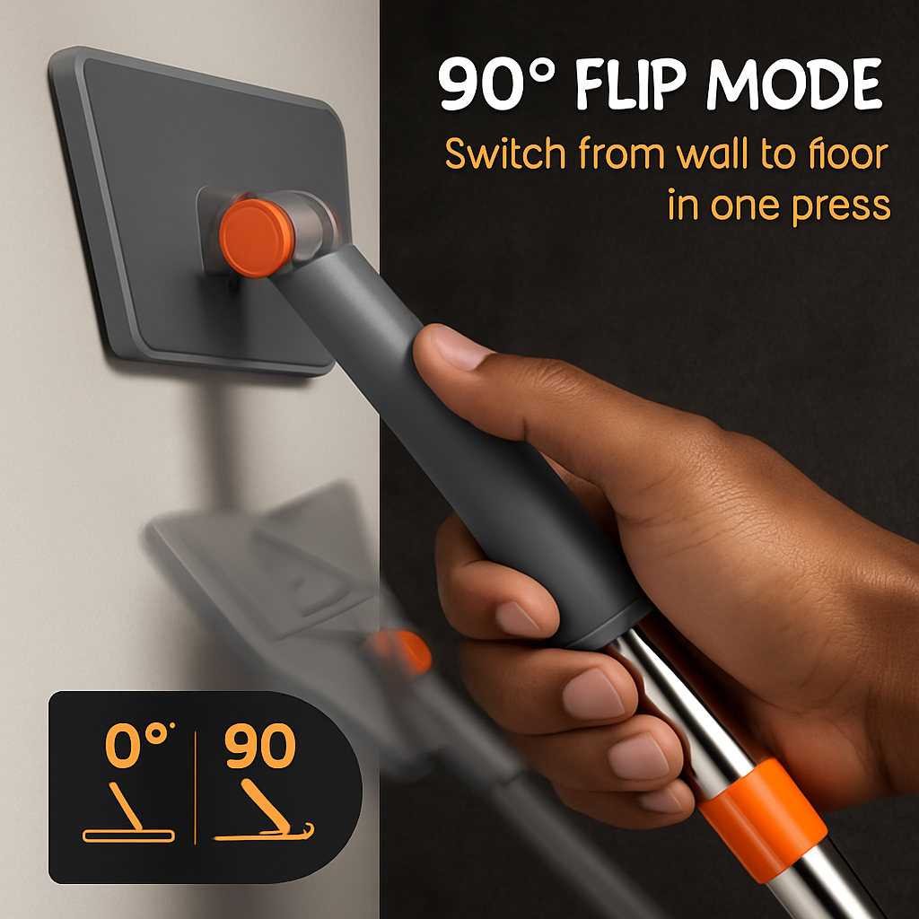 2-in-1 Baseboard & Wall Cleaning Mop with Squeegee
