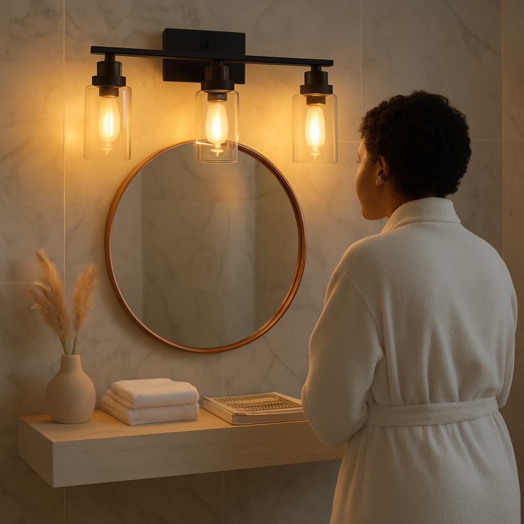Wall Sconce Lighting with Clear Glass Shade