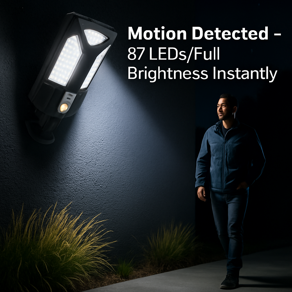Outdoor Solar Wall Light with PIR Motion Sensor