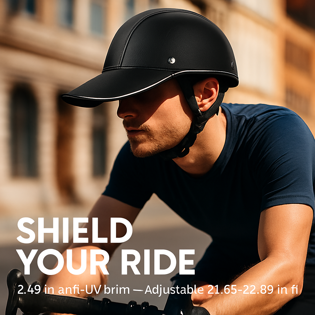Bicycle Helmet with Sunshade and Adjustable Fit - Red
