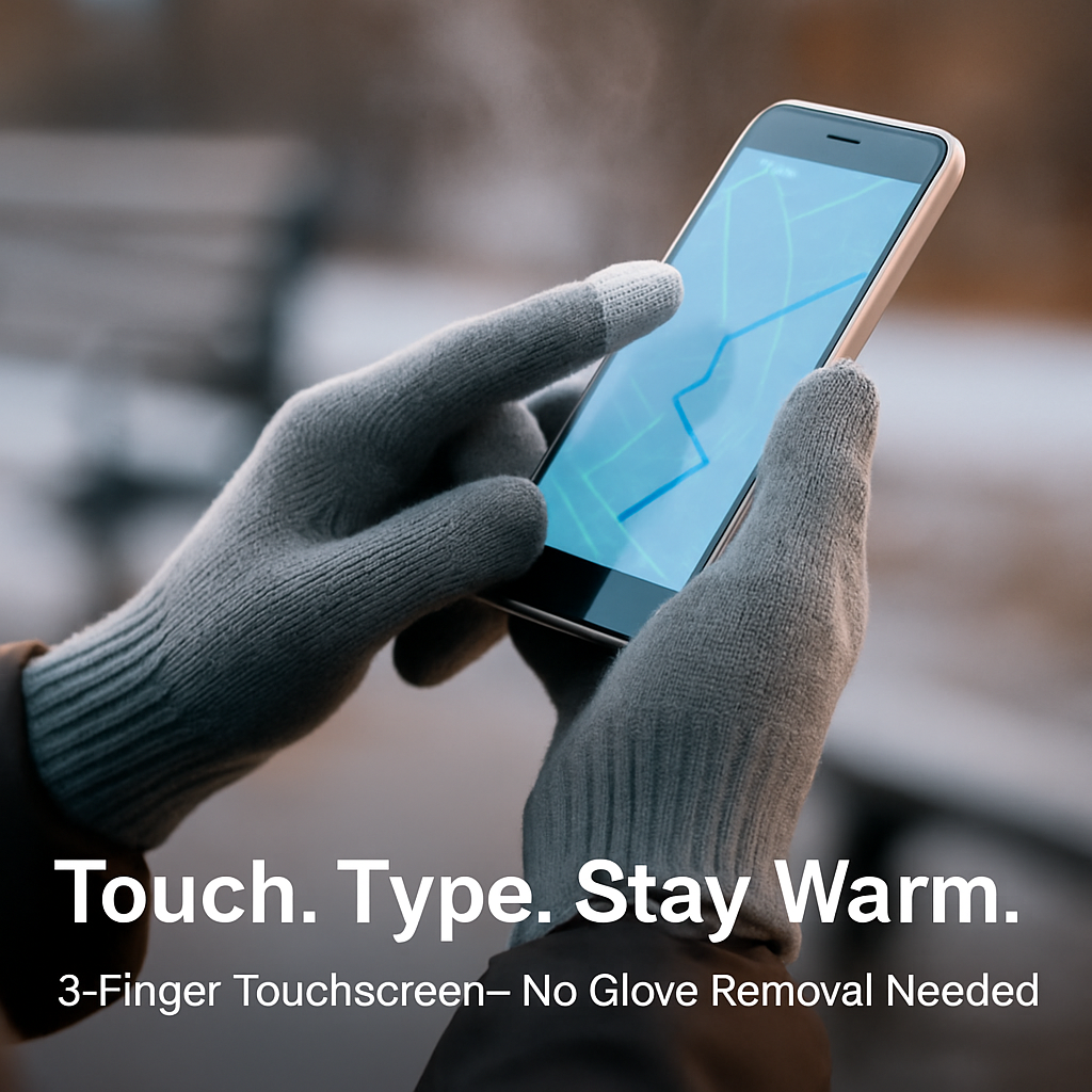 Guantes de punto unisex de invierno para pantalla táctil, resistentes al viento, para ciclismo, esquí y actividades al aire libre.