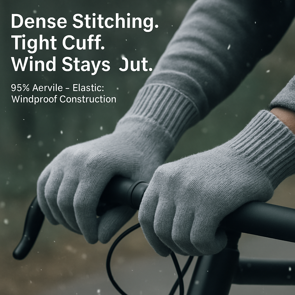 Guantes de punto unisex de invierno para pantalla táctil, resistentes al viento, para ciclismo, esquí y actividades al aire libre.