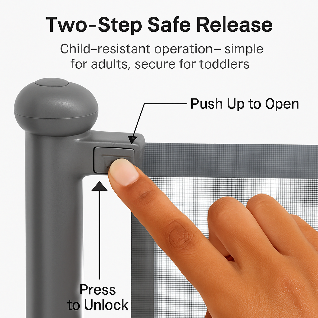 Retractable Baby Security Gate for Doorways & Hallways