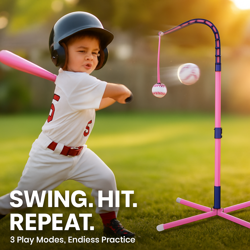 Set de juguete de béisbol 3 en 1 para niños de 3 a 5 años