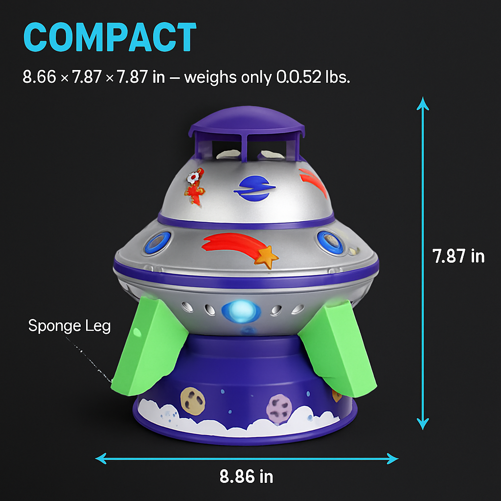 UFO Water Sprinkler with LED Lights Toy Outdoor