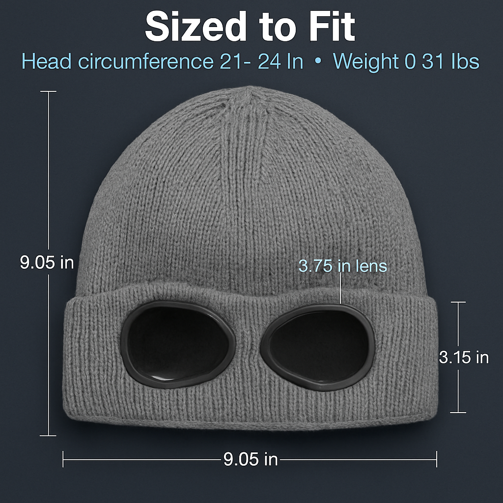 Gorro de punto con gafas para clima frío