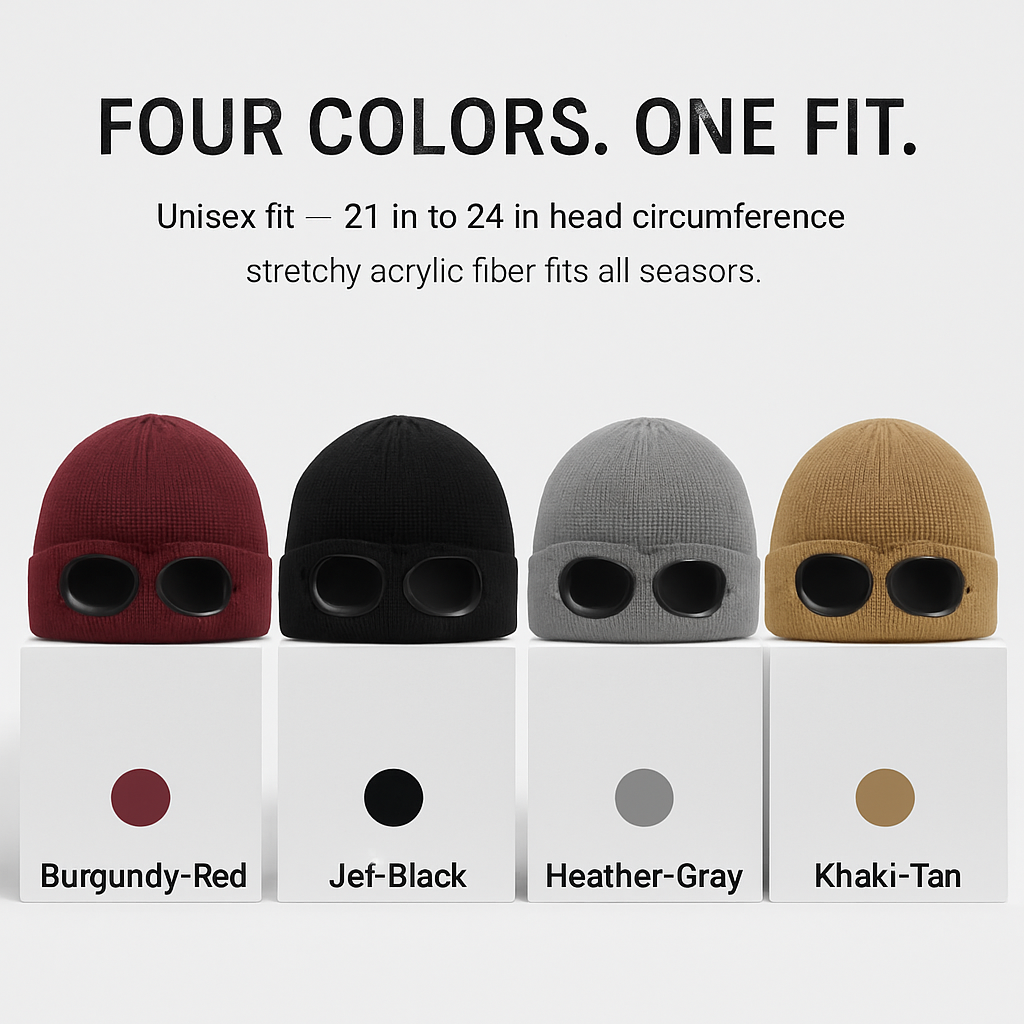 Gorro de punto con gafas para clima frío