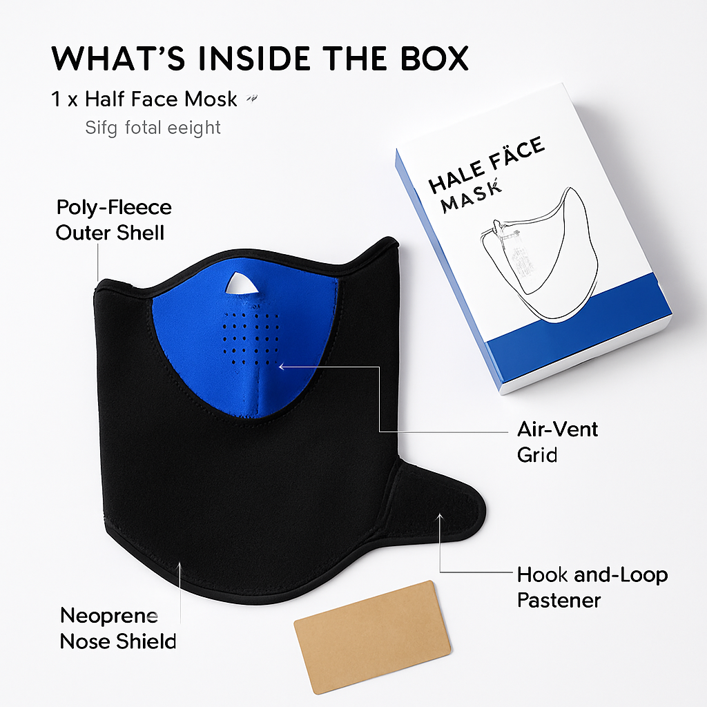 Half Face Mask Breathable Windproof Dustproof Neck Warmer for Bike Motorcycle Racing