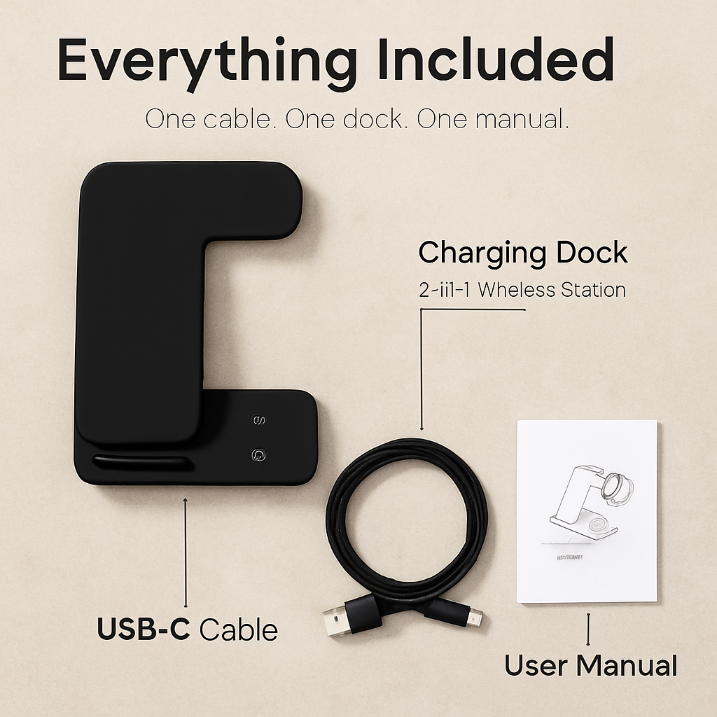3-in-1 Wireless Charger Stand with 15W Fast Charging