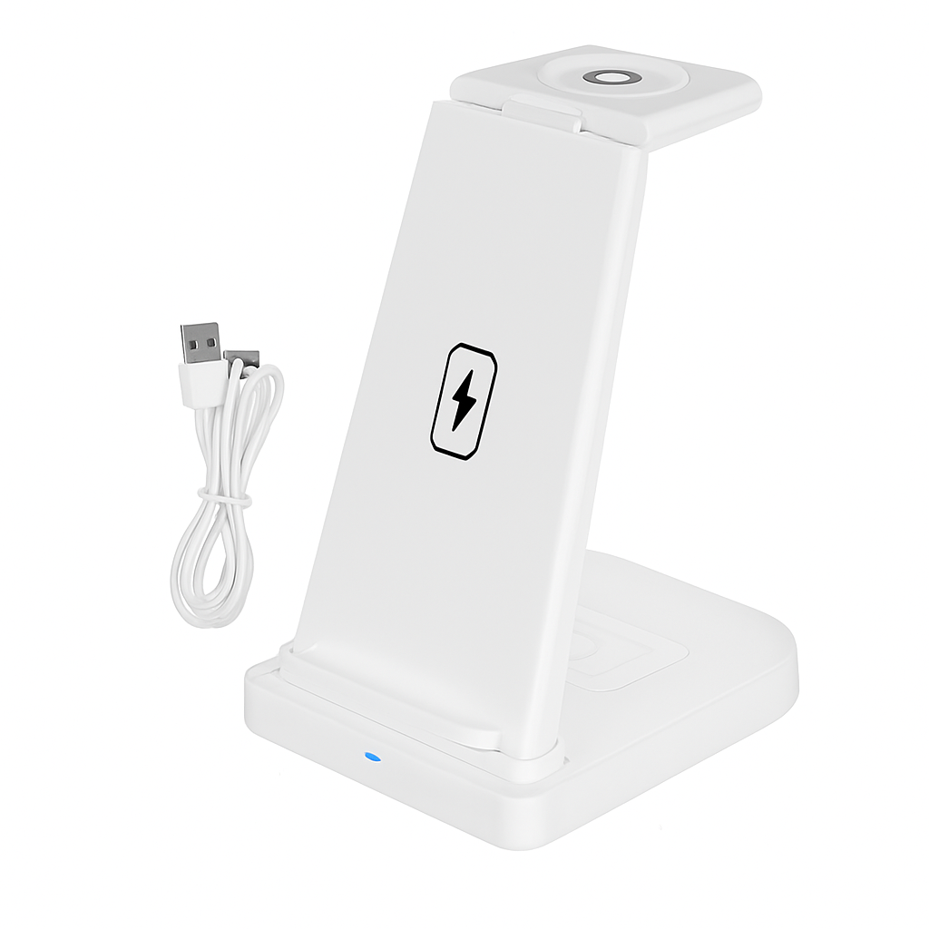 Base de carga inalámbrica Qi 3 en 1 para iPhone, Watch y AirPods