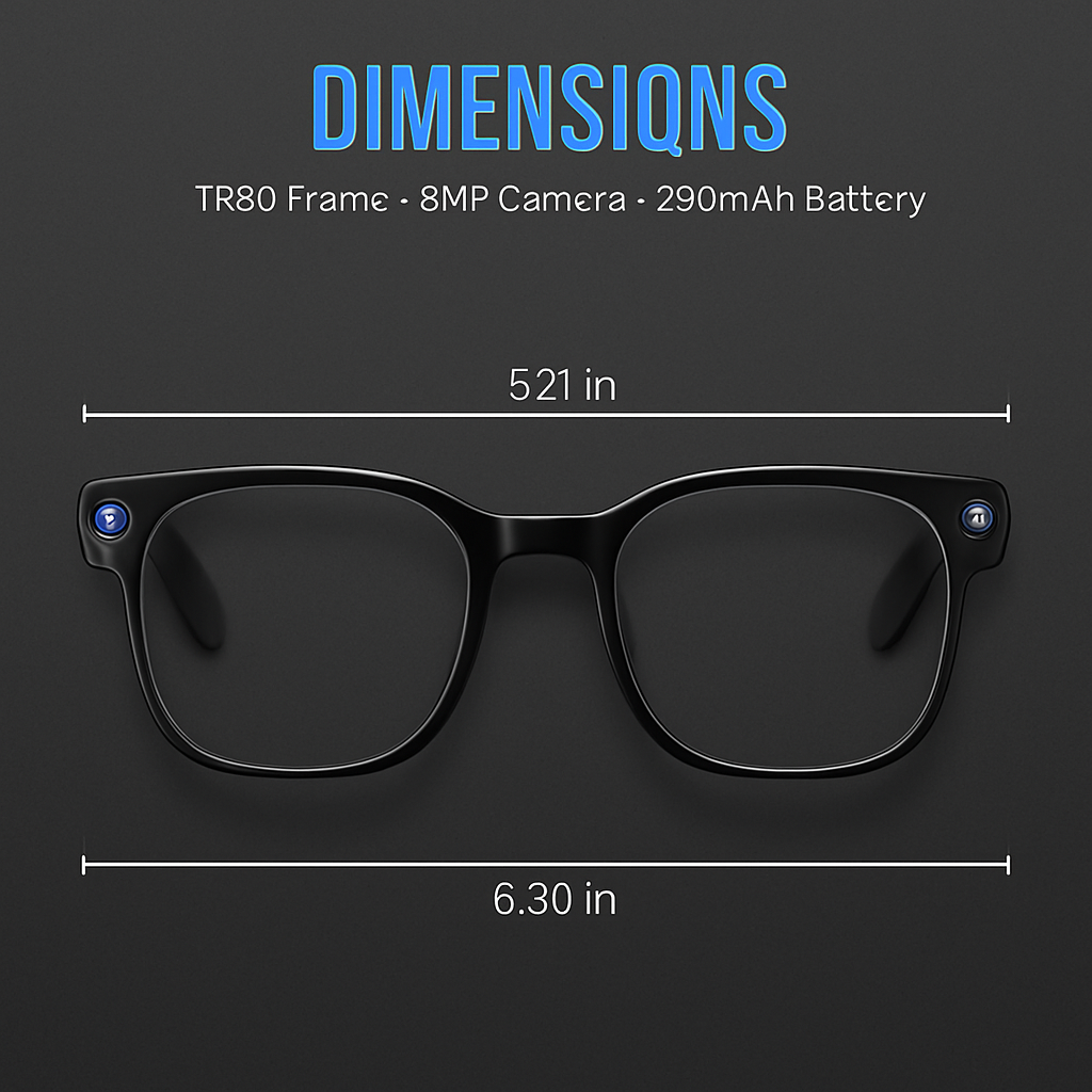 AI Smart Glasses Video Recording Sunglasses with Camera and Audio 8MP HD1080P Real Time Translation 139 Languages Voice Assistant AI Photo Recognition