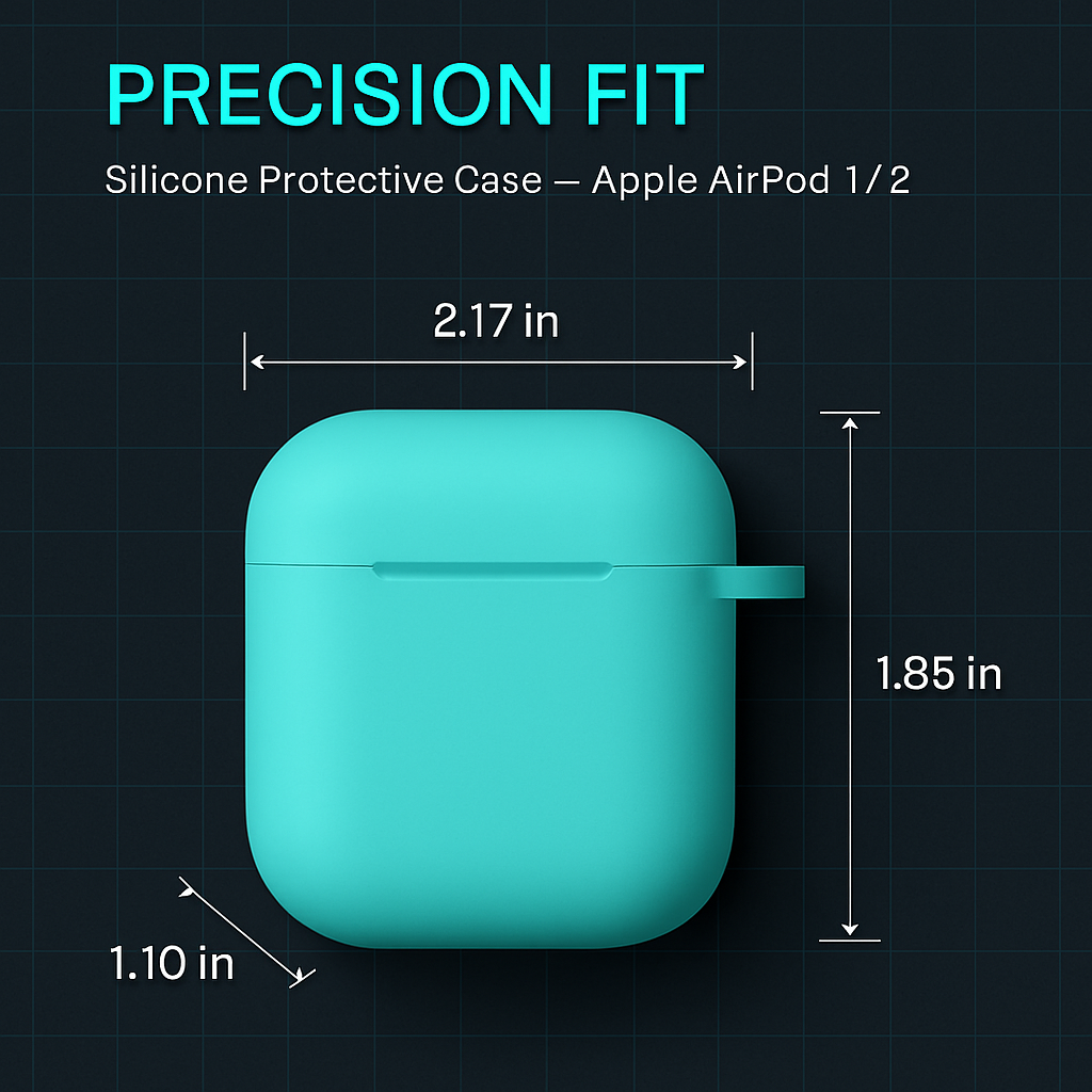 Estuche con funda de silicona, correa y ganchos para las orejas