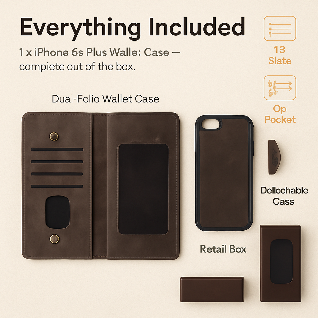 iPhone 6s Plus Wallet Case with Detachable Cover