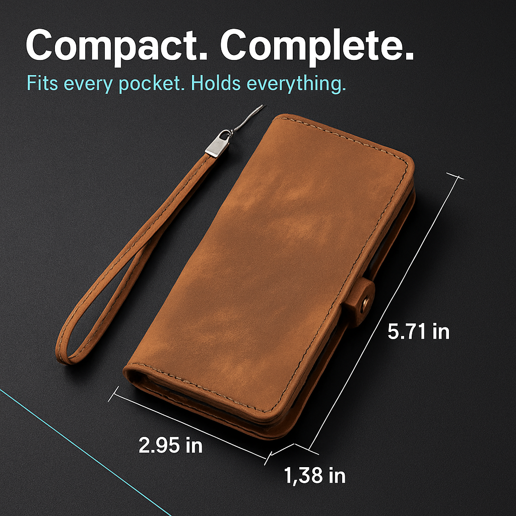 Funda tipo cartera para iPhone 8, cartera delgada