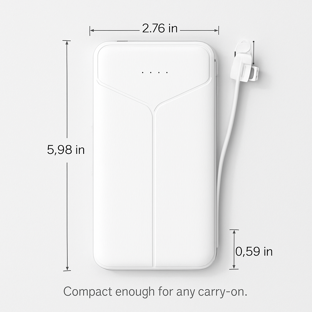 Power Bank Portable Charger with Built-in Cables