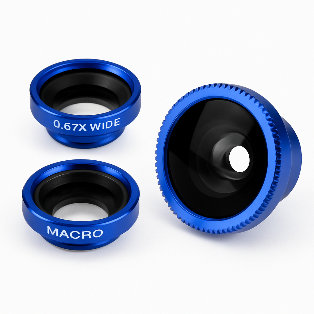 Kit de lentes para cámara de teléfono, lente ojo de pez magnética de 180°, gran angular 0.67x, lente macro 10x para iPhone X / 8 / 7 / 6s, Samsung Galaxy S10 / S9