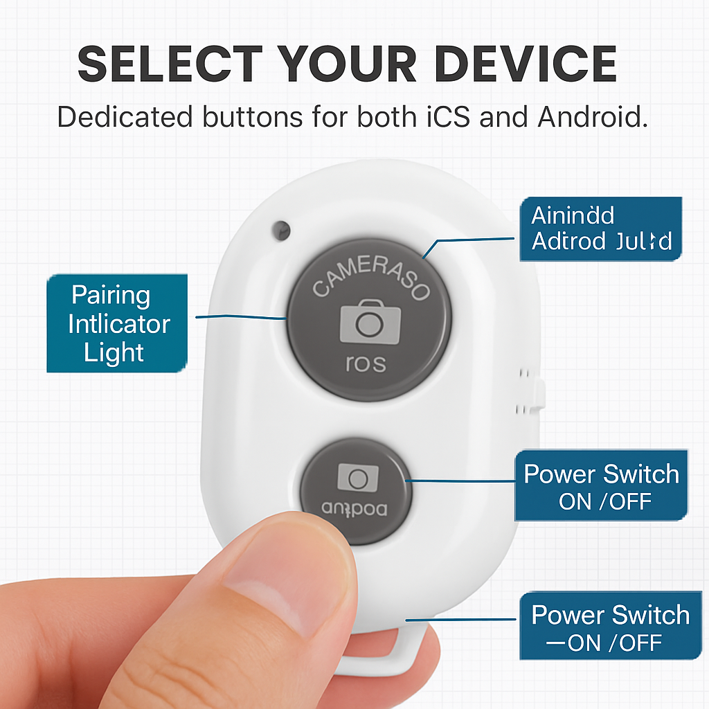 Unique Wireless Shutter Remote Controller for Android and iOS Devices