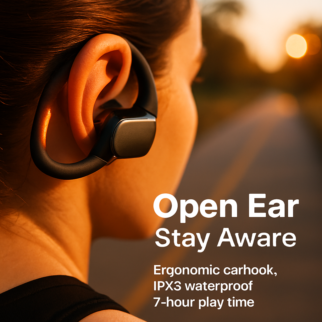 Open Ear Wireless Earbuds with Charging Case