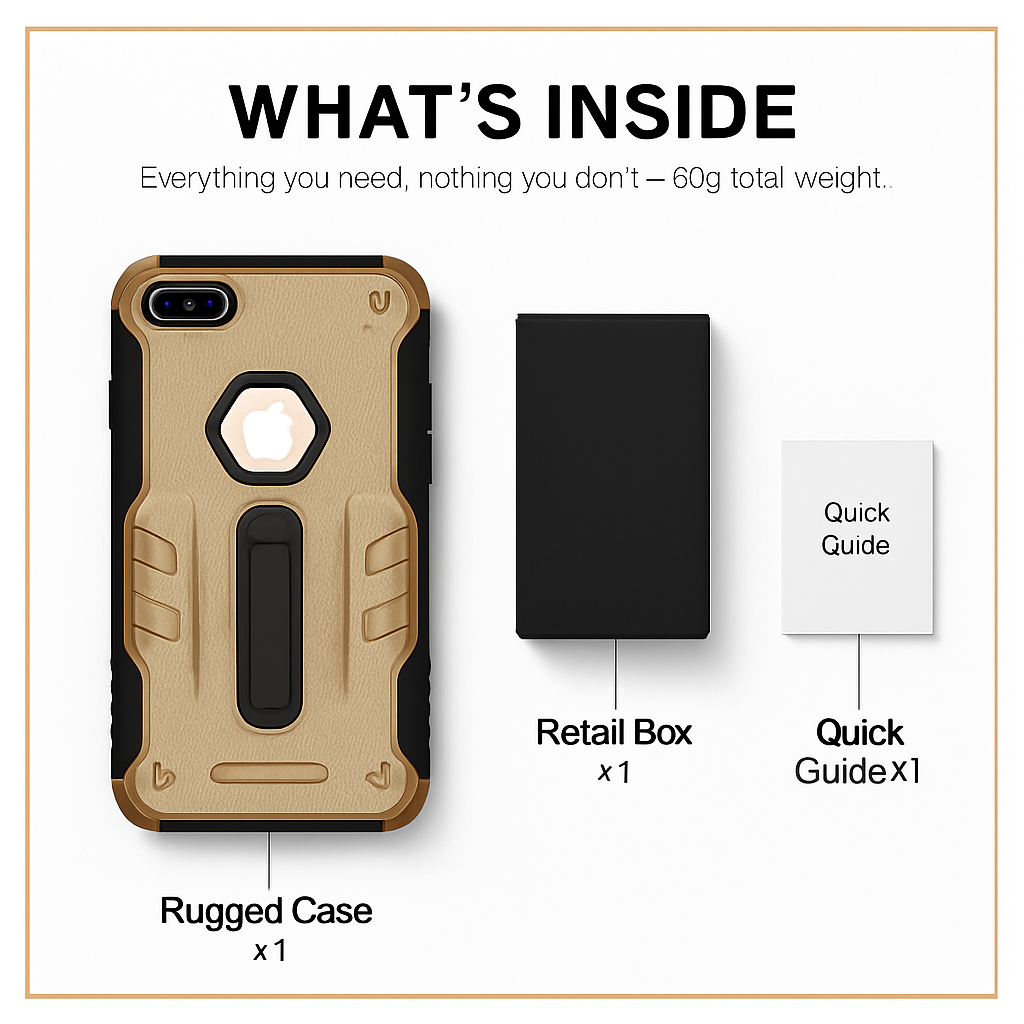 Rugged Case for iPhone 8 Plus - Durable Protection, Grippy