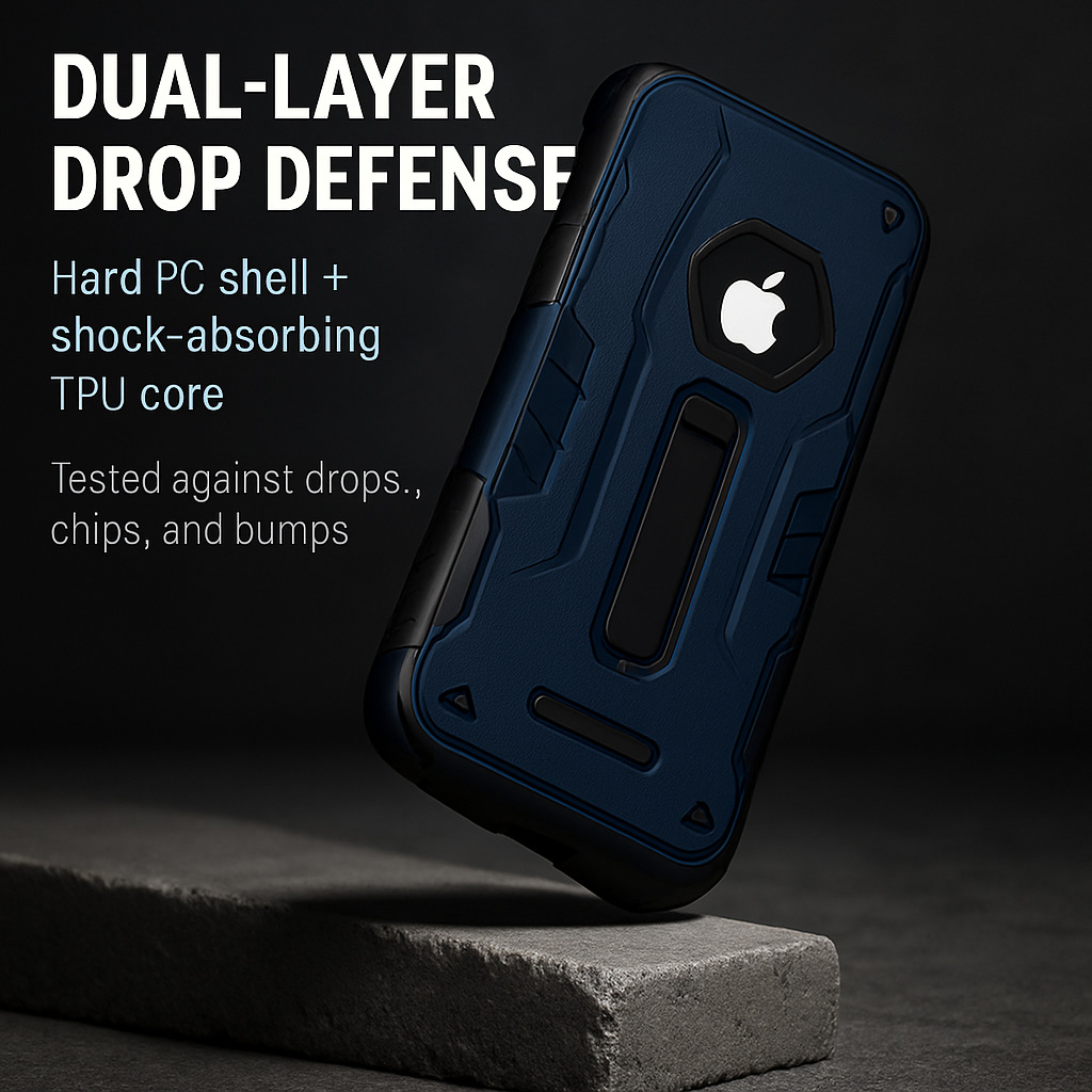 Rugged Phone Case for iPhone X with Kickstand