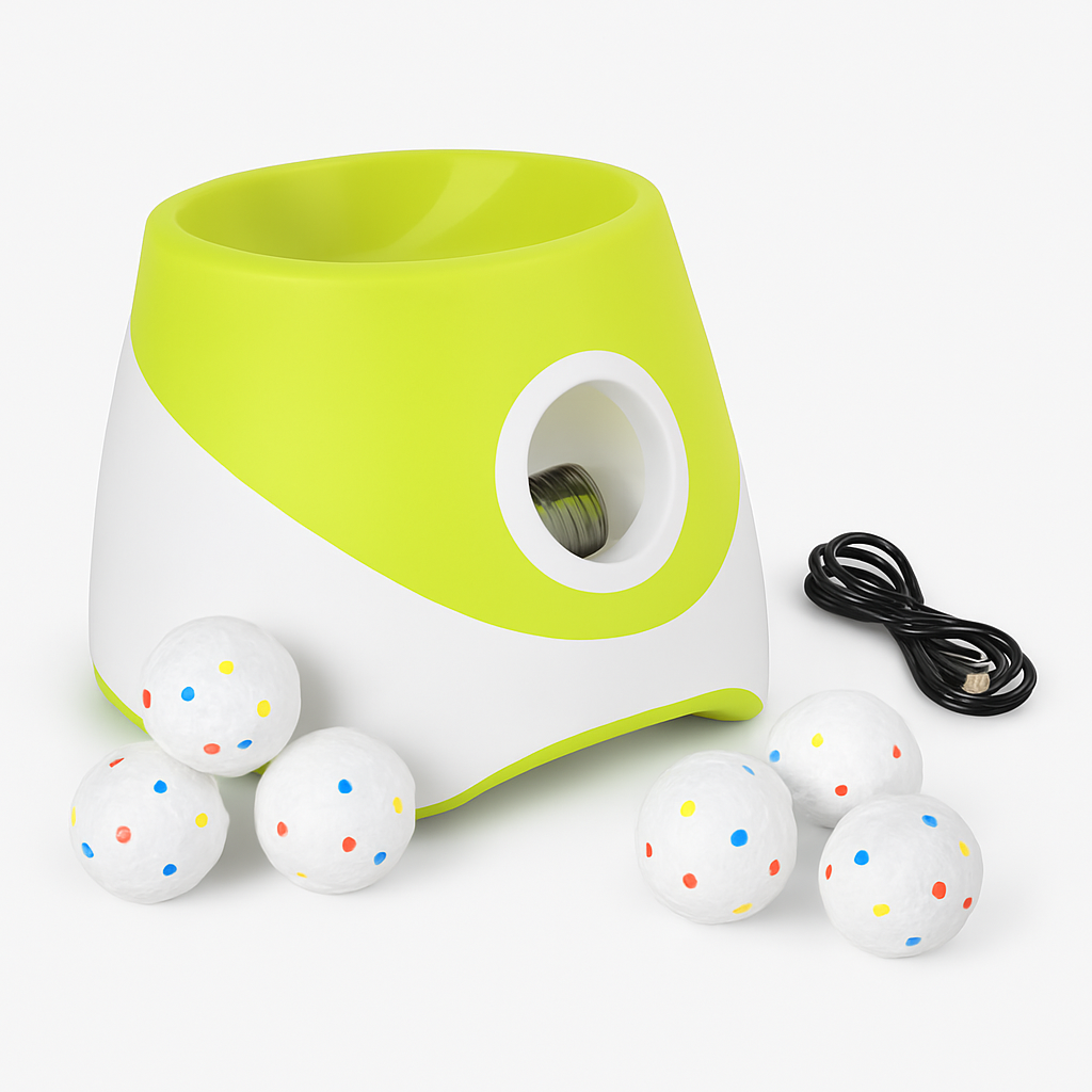 Lanzador automático de pelotas para perros, juguete interactivo recargable para lanzar pelotas a perros pequeños y medianos, con 3 ajustes de distancia