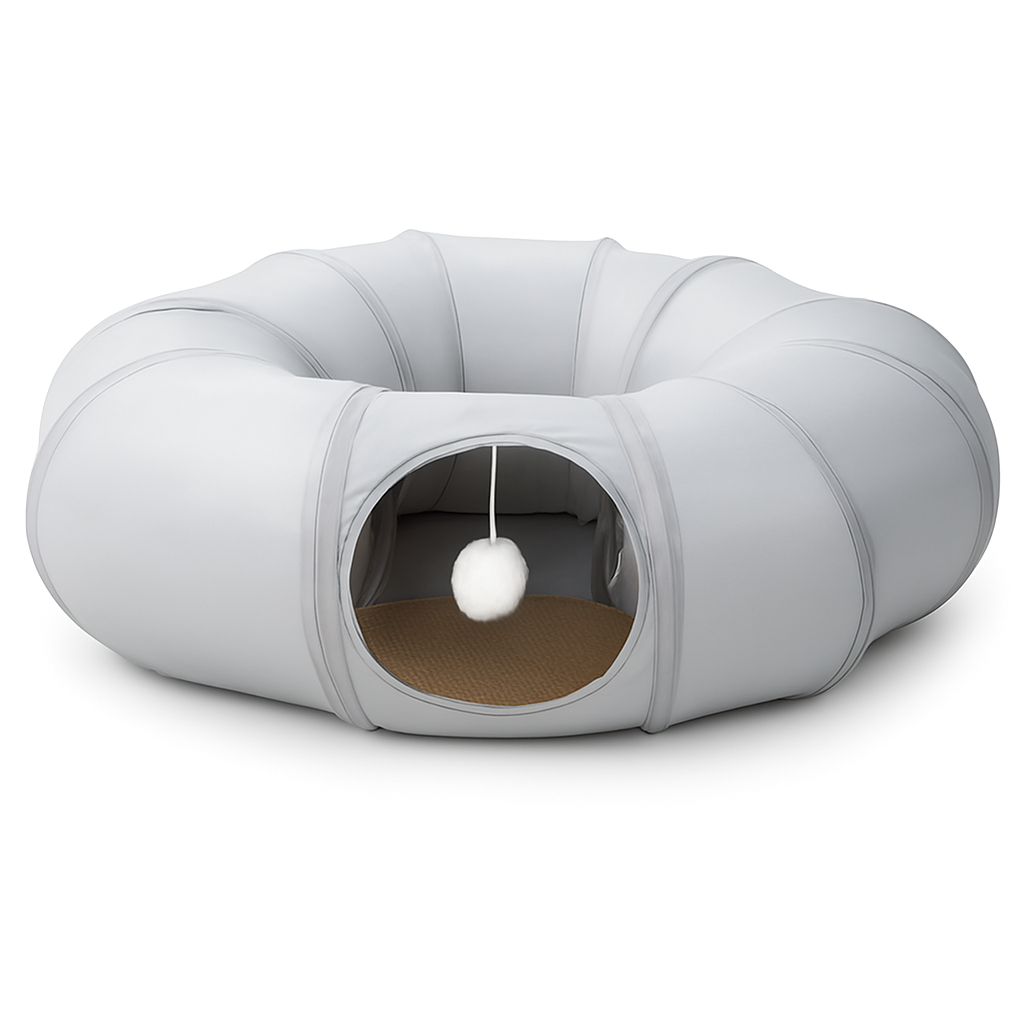 Indoor Cat Tunnel Bed with Hanging Ball — 2-in-1 Fun
