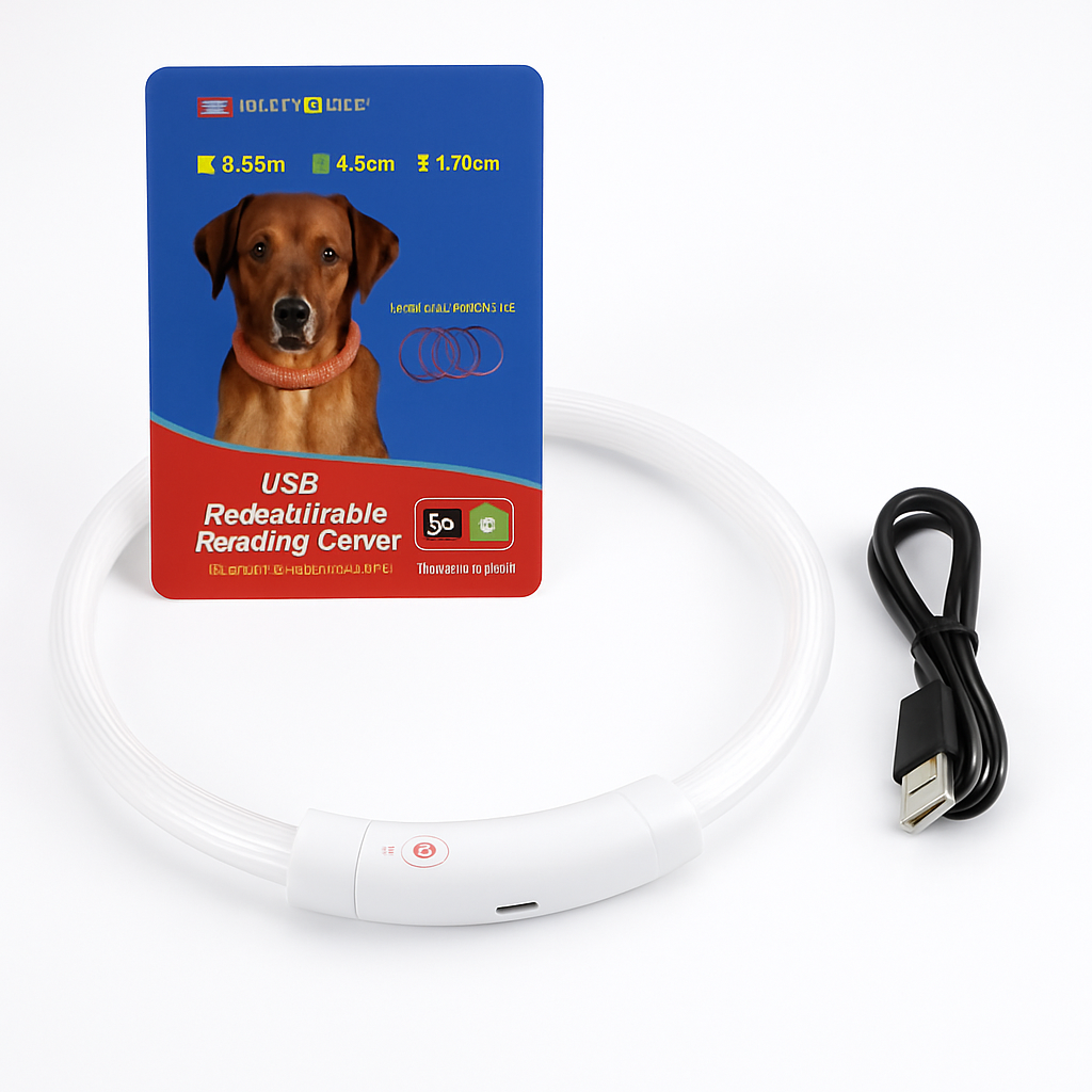Collar LED para perros recargable por USB – Iluminación multicolor