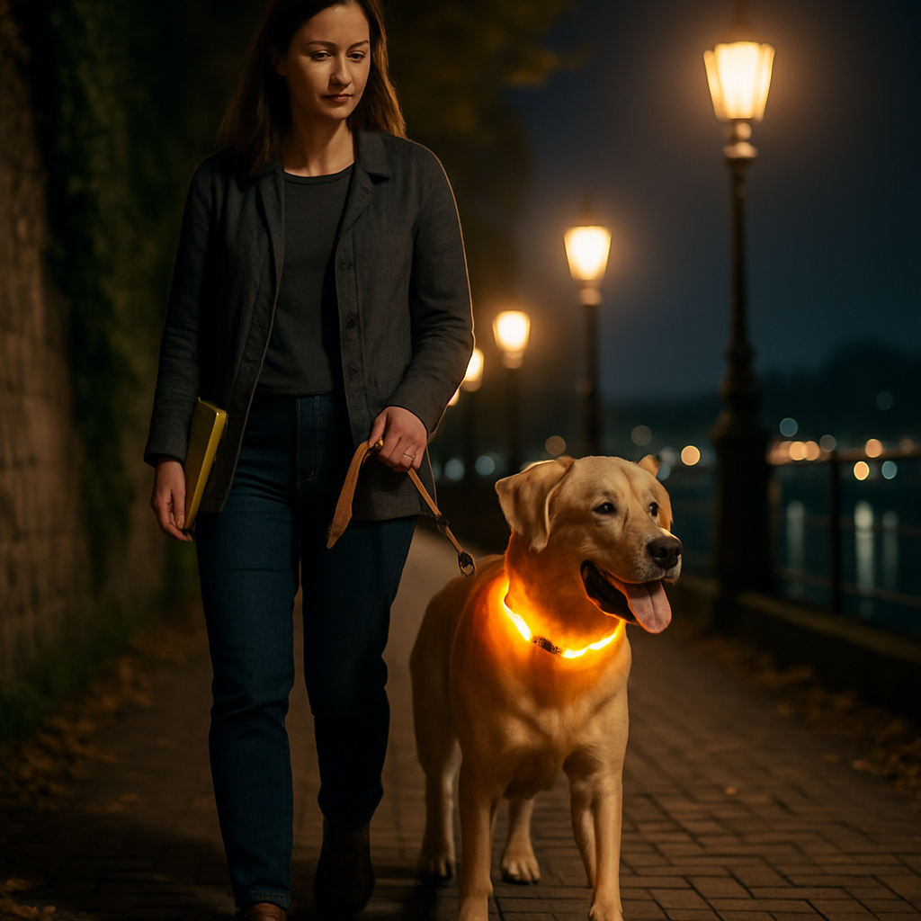Collar LED para perros recargable por USB – Iluminación multicolor