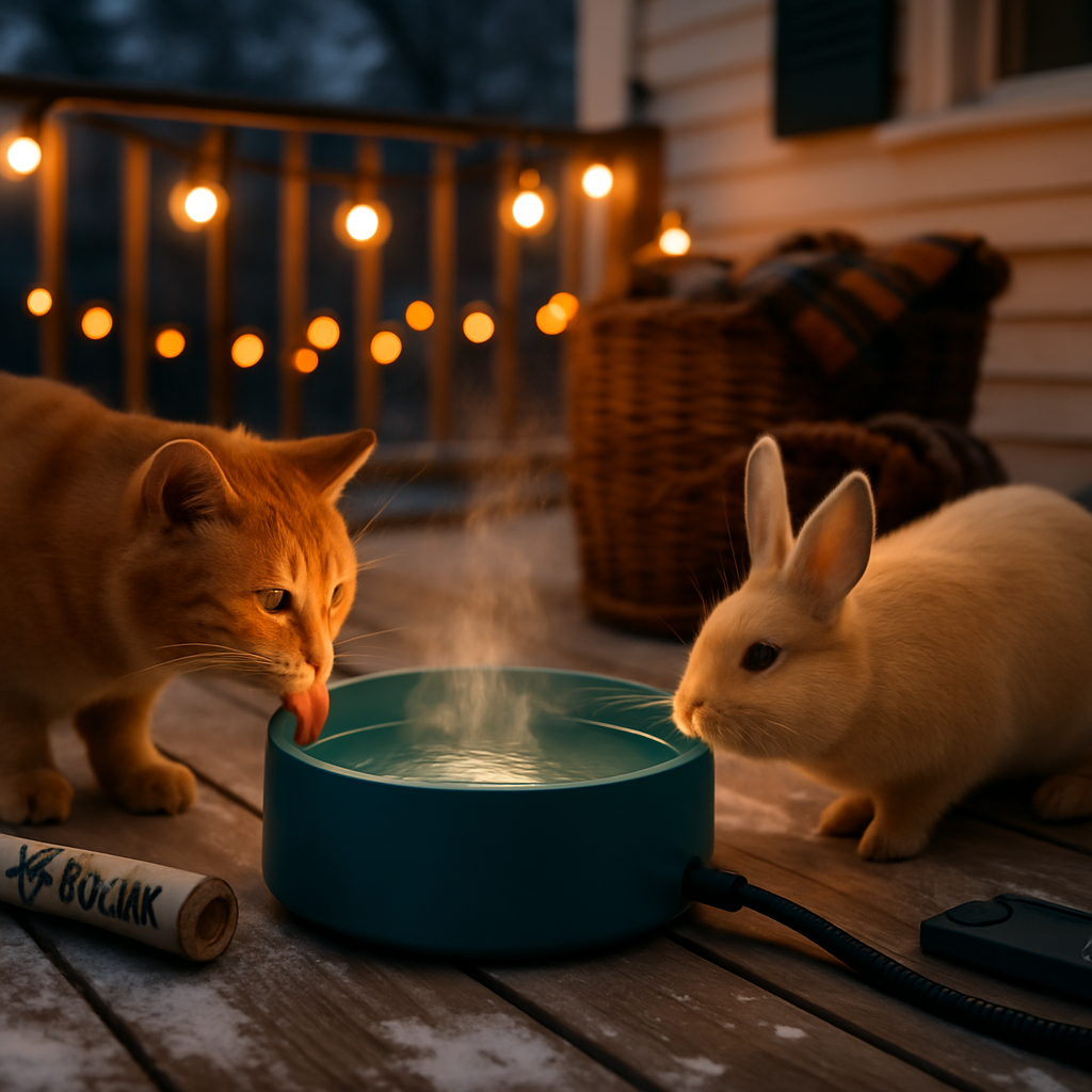 Heated Water Bowl for Dog Cat - Keeps Water Warm Indoors