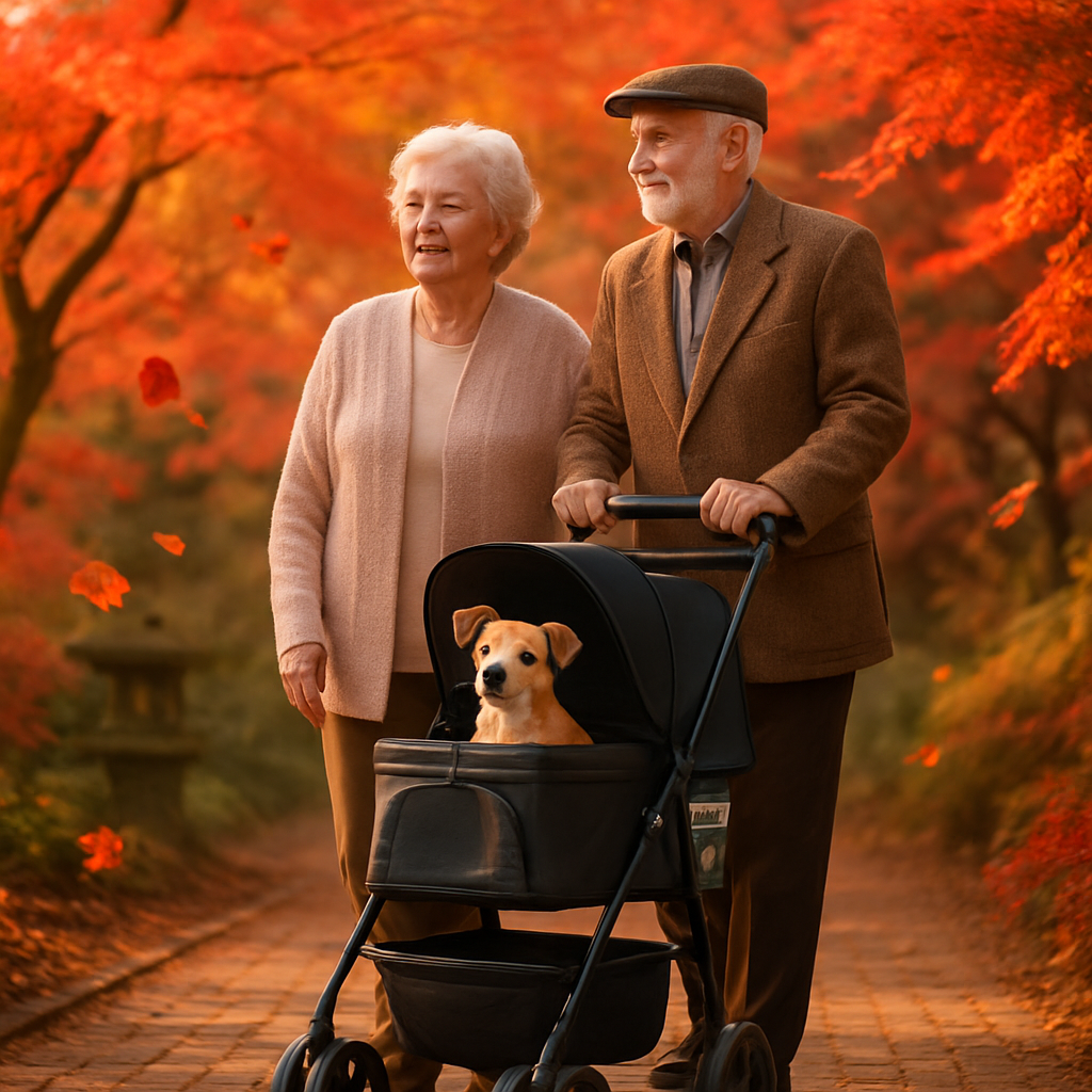 Pet Stroller Foldable Carrier with Storage Basket