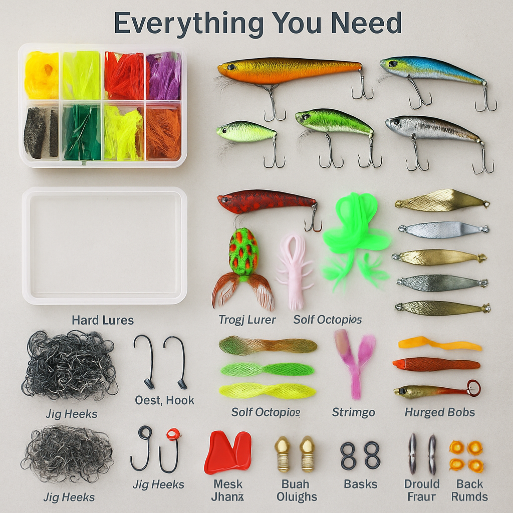 Fishing Lures Kit with Tackle Box, Complete Set