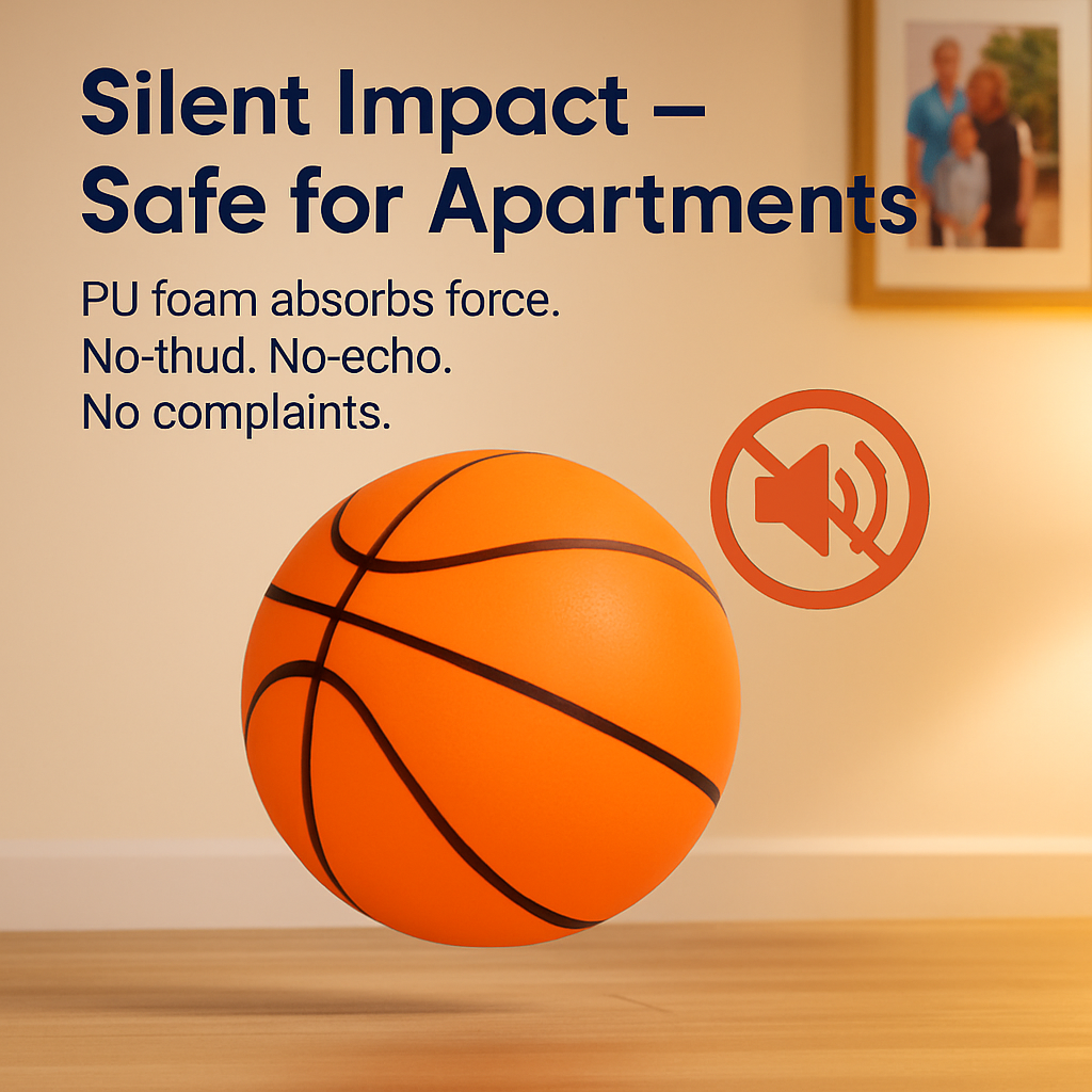 Silent Foam Basketball with Hoop for Indoor Training