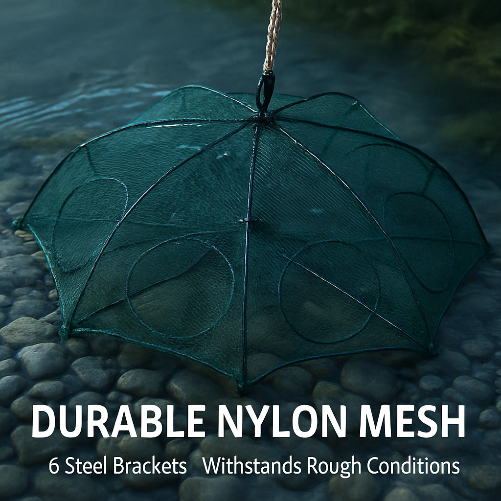 Foldable Fishing Bait Net Trap for Crab, Shrimp & Minnow