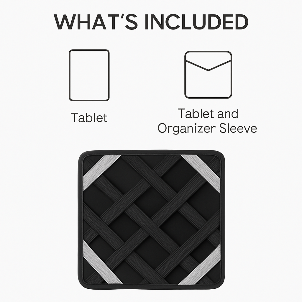 Tablet Case Organizer Elastic Band Tablet Sleeve For 9.7in Tablets w/ Double-sided Design For Mouse Earphone Card
